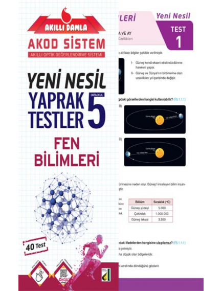 Damla Yayınları 5. Sınıf Akıllı Damla Fen Bilimleri Yeni Nesil Yaprak Test