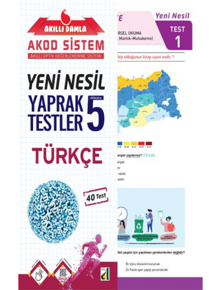 Damla Yayınları 5. Sınıf Akıllı Damla Türkçe Yeni Nesil Yaprak Test