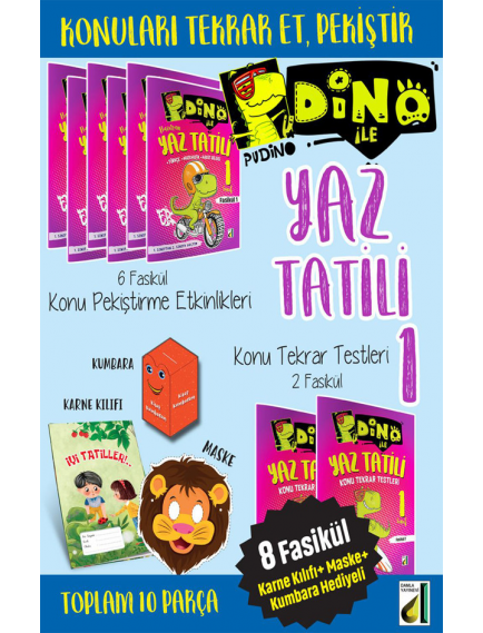 Damla Yayınları 1. Sınıf Dino İle Yaz Tatil Kitabı