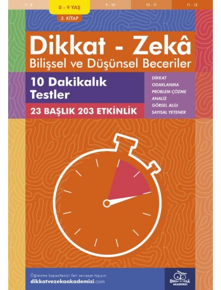 Dikkat Zeka Yayınları 10 Dakikalık Testler (8 - 9 Yaş)