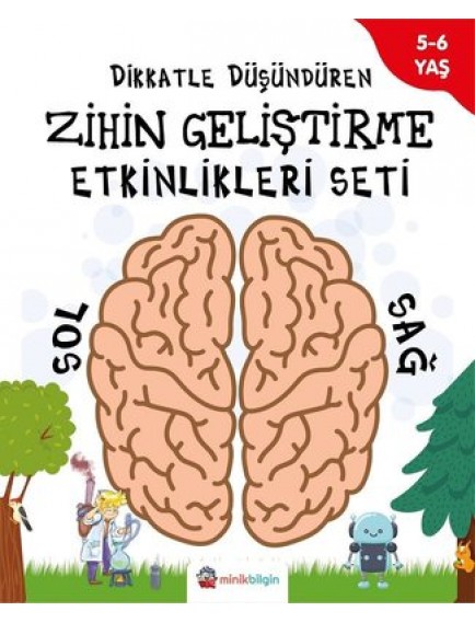 Dikkatle Düşündüren Zihin Geliştirme Etkinlikleri Seti (5/6 Yaş) - Kolektif - Minik Bilgin Yayınları