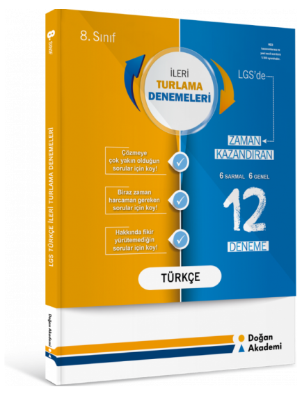 Doğan Akademi Yayınları 8. Sınıf Türkçe İleri Turlama Denemeleri