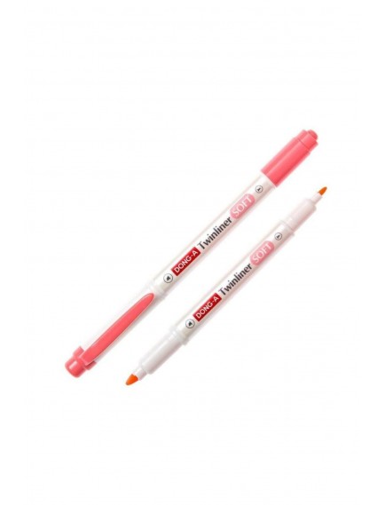 Dong-A Twinliner Soft Fosforlu Kalem Mercan Pembe No:12