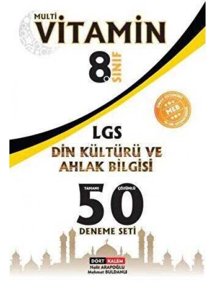 Dört Kalem Yayınları 8. Sınıf Din Kültürü Ve Ahlak Bilgisi Multi Vitamin 50'Li Deneme