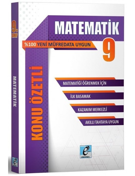 E Kare Yayınları 9. Sınıf Matematik Konu Özetli Soru Bankası