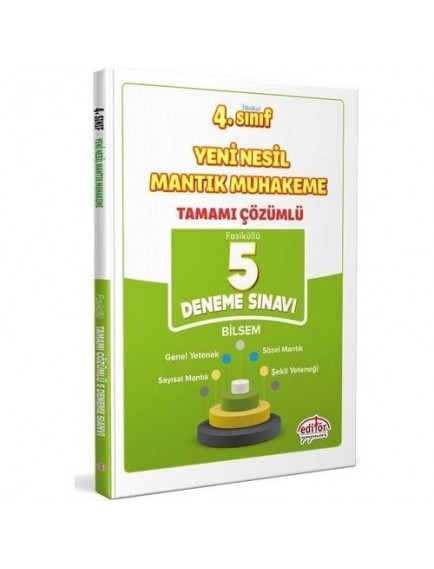 Editör Yayınları 4. Sınıf Mantık Muhakeme Yeni Nesil Tamamı Çözümlü 5 Deneme  