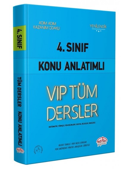 Editör Yayınları 4. Sınıf Tüm Dersler Vip Konu Anlatımlı Mavi Kitap 