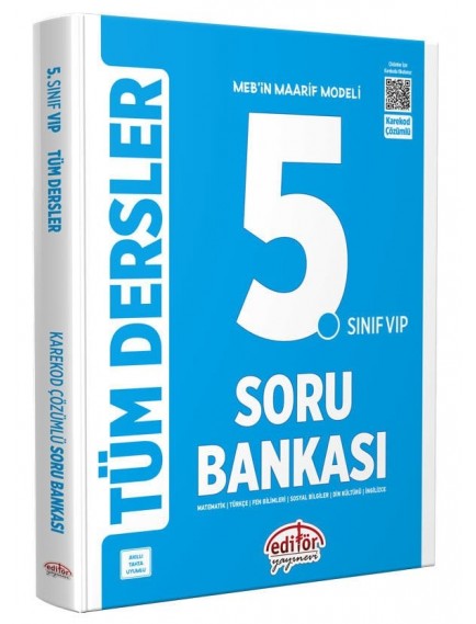 Editör Yayınları 5. Sınıf Maarif Modeli Tüm Dersler Soru Bankası Mavi Kitap