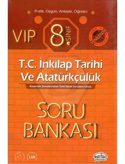 Editör Yayınları 8. Sınıf İnkılap Tarihi Soru Bankası