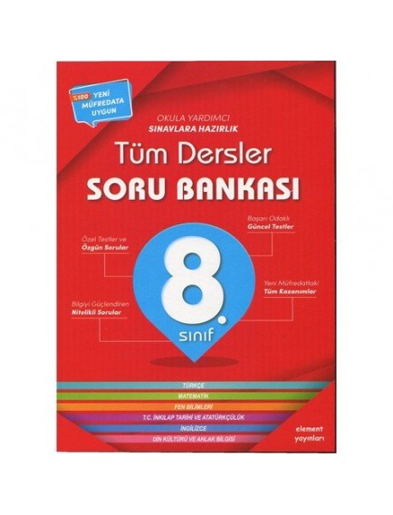 Element Yayınları 8. Sınıf Tüm Dersler Soru Bankası