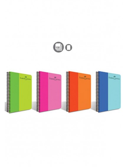 Faber-Castell 100 Yaprak Bicolor Kareli Spiralli Defter