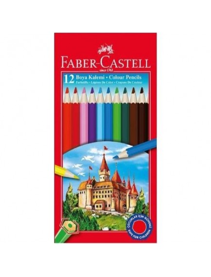 Faber-Castell 12 Renk Tam Boy Kuru Boya 5171116312