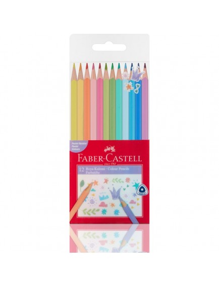 Faber-Castell Pastel Renkler Üçgen Kuru Boya 12'Li