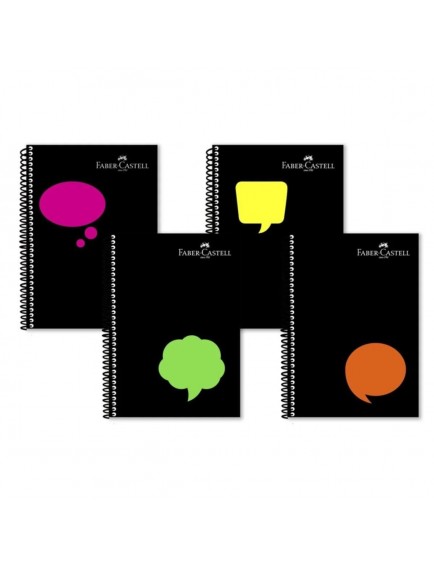 Faber Castell Spiralli Neon 80 Yaprak Çizgili Plastik Kapak