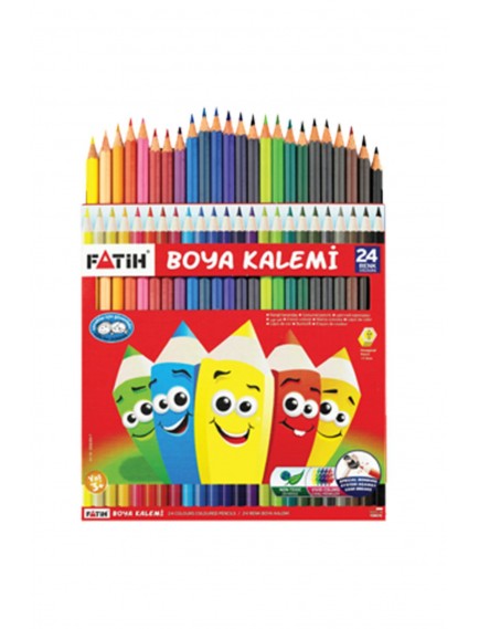 Fatih 24 Renk Tam Boy Karton Kuru Boya Kalemi 33225