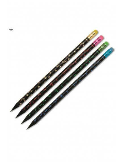 Faber-Castell Kurşun Kalem Party Siyah Lata Yuvarlak Silgili