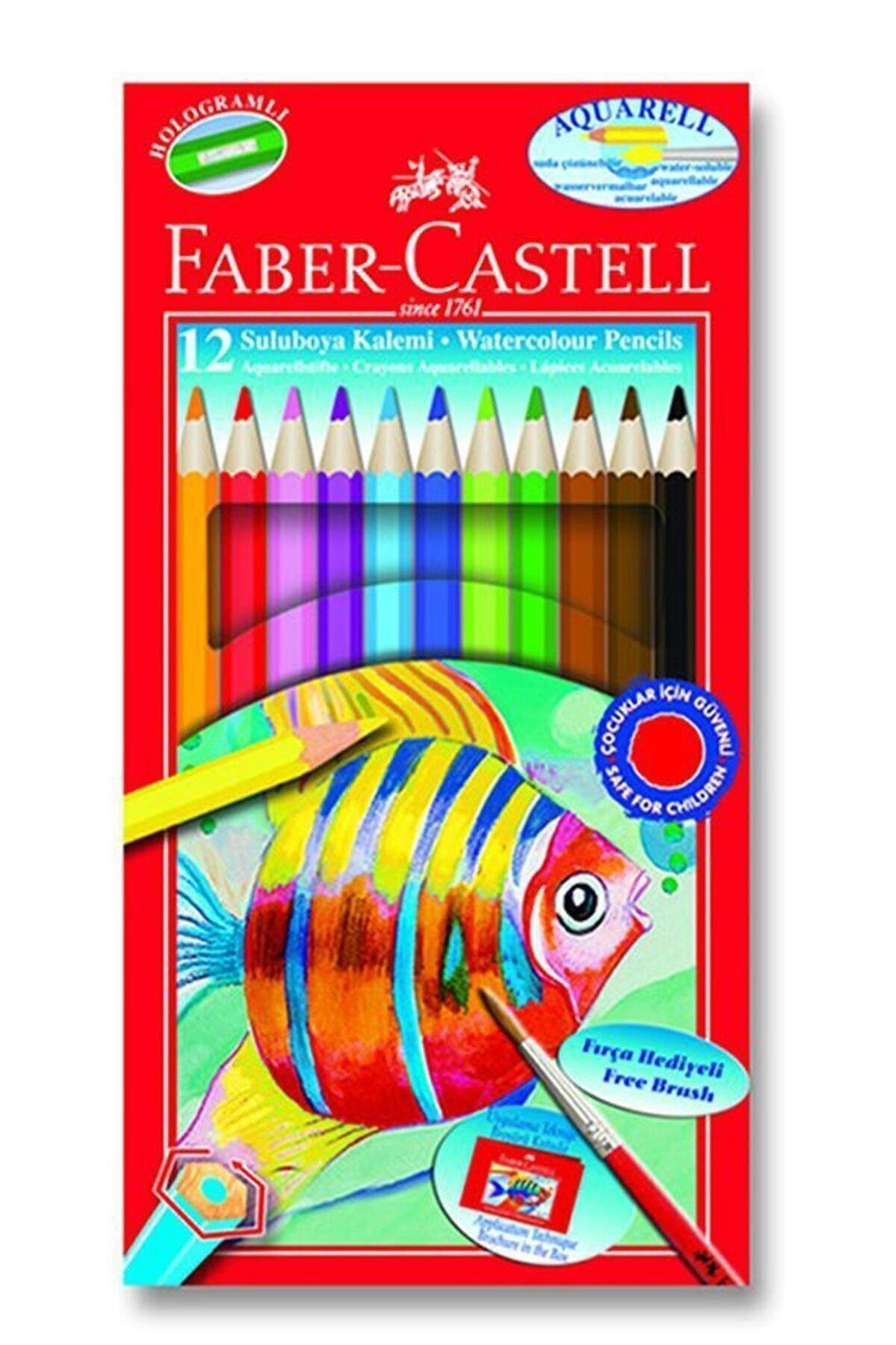 Faber-Castell Aquarell 12 Renk Tam Boy Kuru Boya Kalemi 517110622