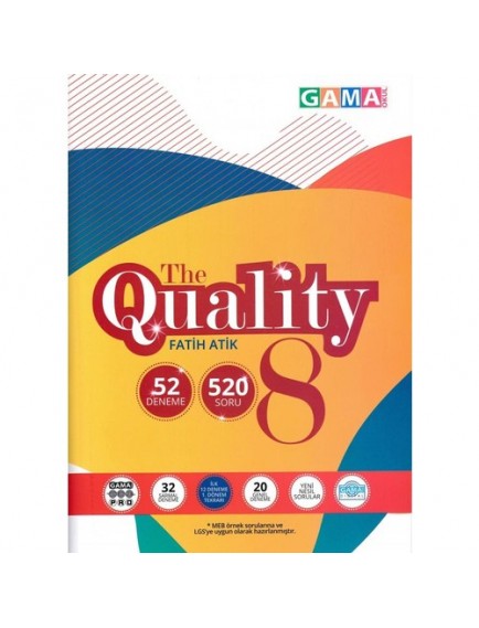 Gama Yayınları 8. Sınıf The Quality 52'Li Deneme