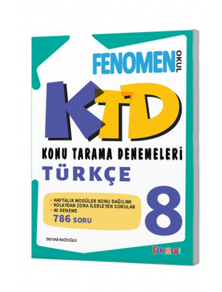 Gama Yayınları 8. Sınıf Türkçe Fenomen Konu Değerlendirme 40 Deneme