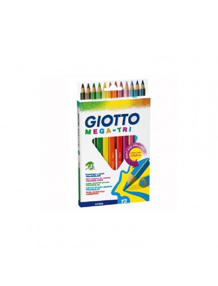 Giotto Mega Tri Kuru Boya Kalemi Asklılı Paket 12'Li