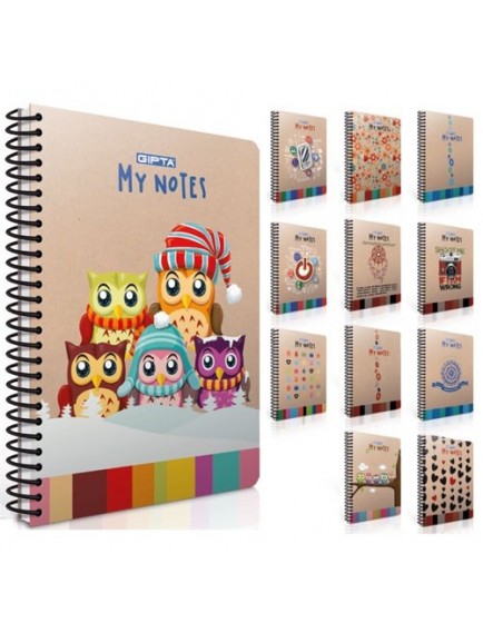 Gıpta 80 Yaprak A5 My Notes Spiralli Karton Kapak Kareli Defter