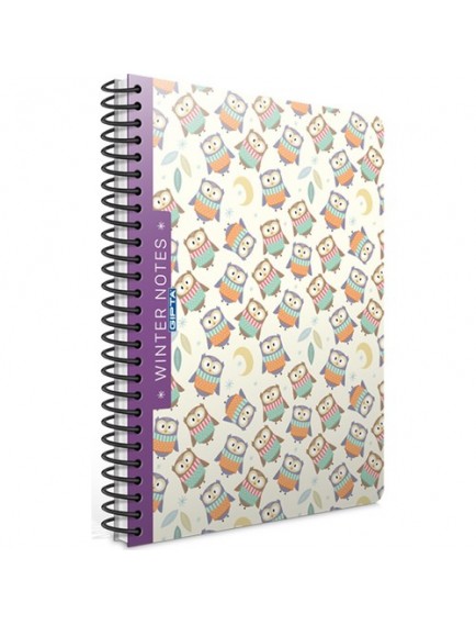 Gıpta 80 Yaprak A6 Winter Spiralli Ofset Plastik Kapak Kareli Defter