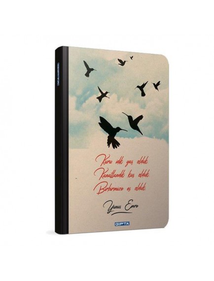 Gıpta 96 Yaprak 9X14 Kuşlar İplik Dikiş Sert Kapak Çizgisiz Defter 6528