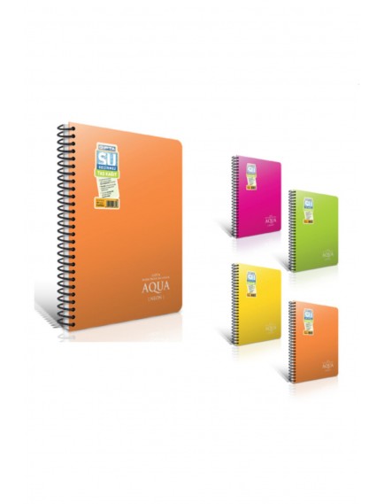 Gıpta 80 Yaprak A6 Aqua Neon Spiralli Plastik Kapak Çizgili Defter 1915
