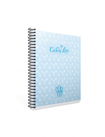 Gıpta 80 Yaprak A4 Cactus Love Spiralli Ofset Plastik Kapak Kareli Defter 4136