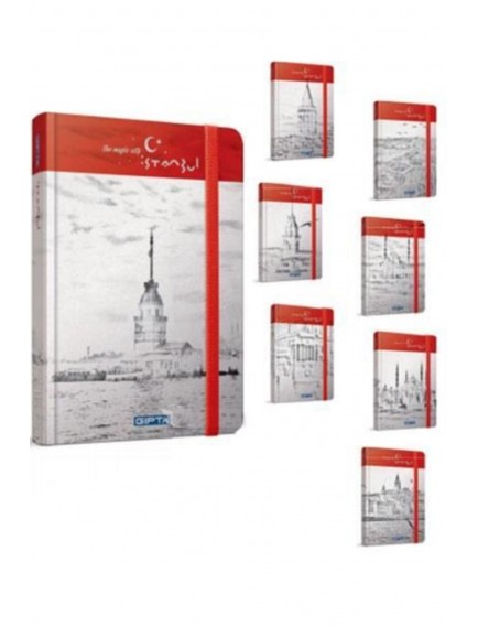 Gıpta 120 Yaprak 13X21 İplik Dikiş Sert Kapak Kareli Defter
