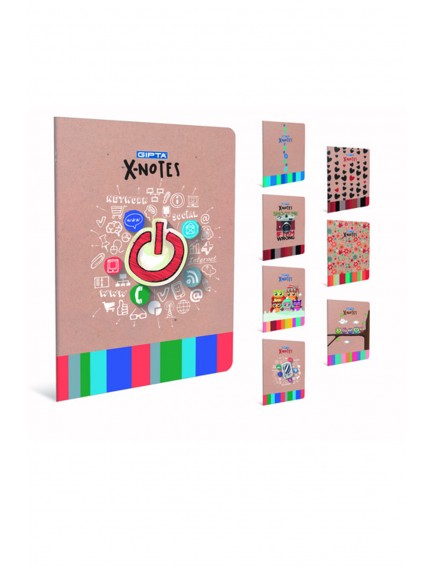 Gıpta 80 Yaprak A5 My Notes Tel Dikiş Ofset Plastik Kapak Kareli Defter 2891