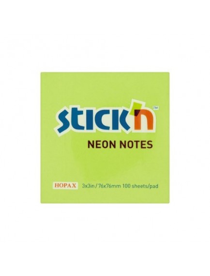 Gıpta Stickn Neon Yeşil 76X76 100 Yaprak Not Kağıdı