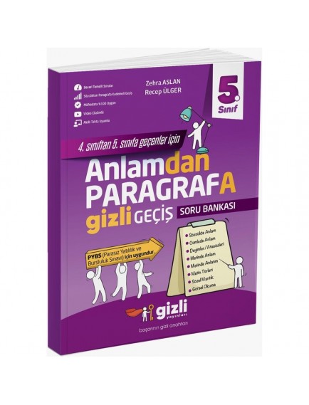 Gizli Yayınları 5. Sınıf 4'Den 5'E Anlamdan Paragrafa Gizli Geçiş Soru Bankası