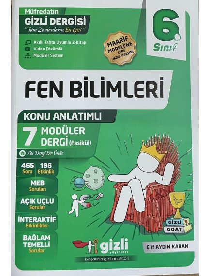 Gizli Yayınları 6. Sınıf Fen Bilimleri Müfredatın Gizli Dergisi