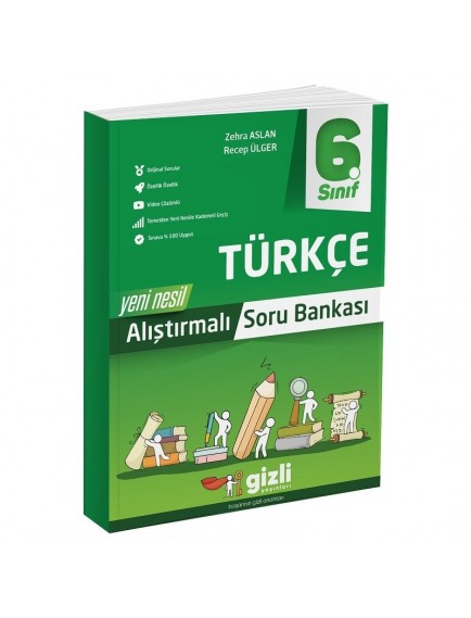 Gizli Yayınları 6. Sınıf Türkçe Alıştırmalı Soru Bankası