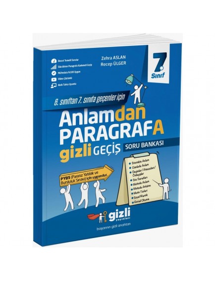 Gizli Yayınları 7. Sınıf 6'Dan 7'Ye Anlamdan Paragrafa Gizli Geçiş Soru Bankası