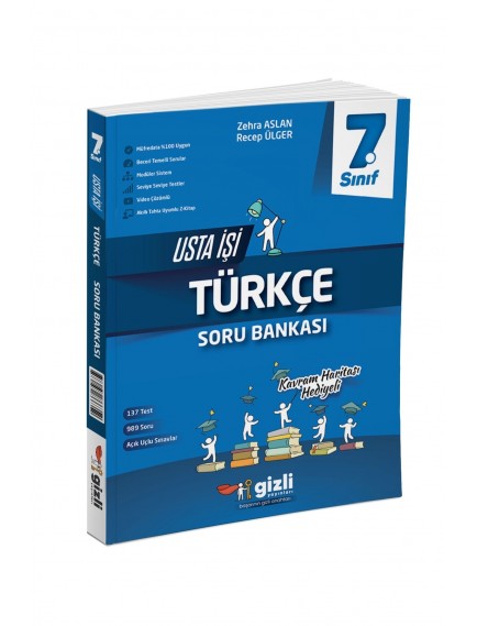 Gizli Yayınları 7. Sınıf Türkçe Usta İşi Soru Bankası+Kavram Haritası