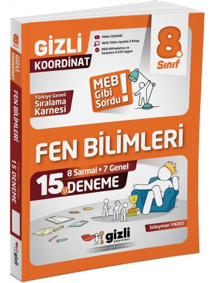 Gizli Yayınları 8. Sınıf Fen Bilimleri Gizli Koordinat 15Li Deneme