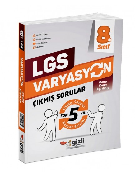 Gizli Yayınları 8. Sınıf Lgs Varyasyon Son 5 Yıl Konu Çıkmış Sorular 