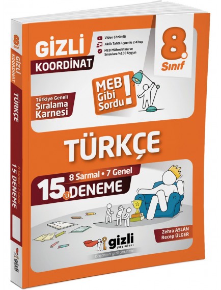 Gizli Yayınları 8. Sınıf Türkçe Gizli Koordinat 15Li Deneme 