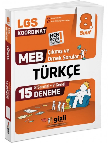Gizli Yayınları 8. Sınıf Türkçe Lgs Meb Çıkmış Ve Örnek Sorular 15 Deneme