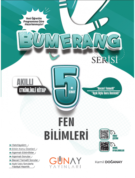 Günay Yayınları 5. Sınıf Fen Bilimleri Bumerang Etkinlikli Defter 