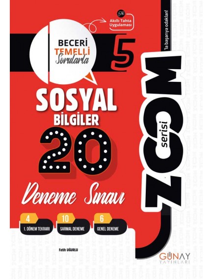 Günay Yayınları 5. Sınıf Sosyal Bilgiler 20'Li Branş Denemeler