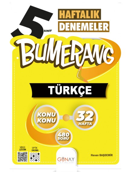 Günay Yayınları 5. Sınıf Türkçe Bumerang Deneme 