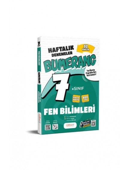 Günay Yayınları 7.Sınıf Fen Bilimleri Bumerang Haftalık Denemeler(27)