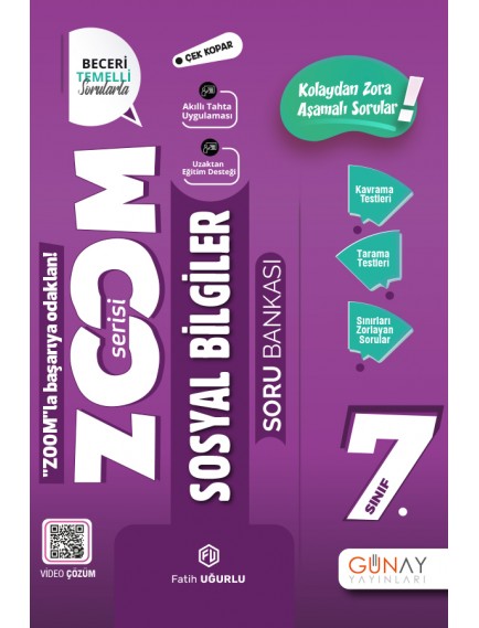 Günay Yayınları 7. Sınıf Sosyal Bilgiler Zoom Serisi Soru Bankası 