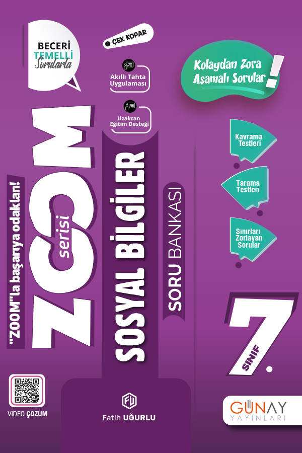 Günay Yayınları 7. Sınıf Sosyal Bilgiler Zoom Serisi Soru Bankası 