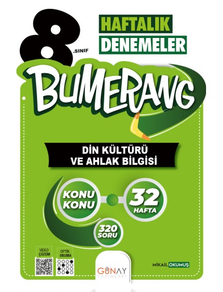 Günay Yayınları 8. Sınıf Din Kültürü Bumerang Deneme 