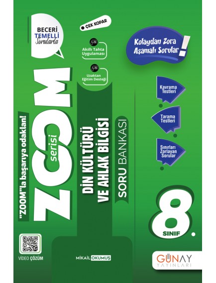 Günay Yayınları 8. Sınıf Din Kültürü Zoom Serisi Soru Bankası 