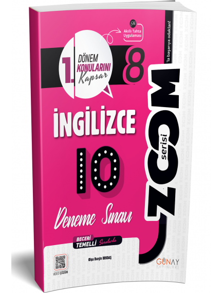 Günay Yayınları 8.Sınıf İngilizce 1.Dönem 10'Lu Denemeleri